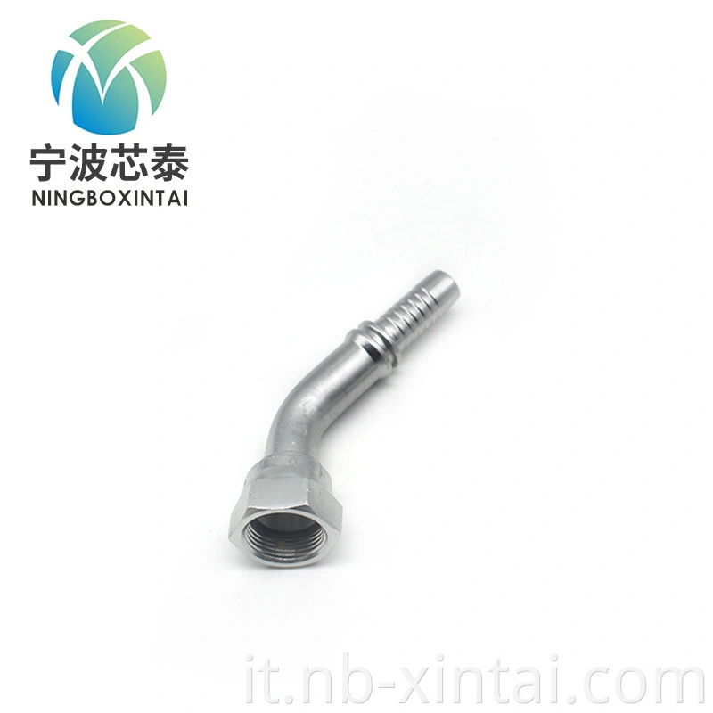 Raccordi del tubo idraulico Pressa Pressa Elbow 45 gradi JIC Female Accoppiamento idraulico a un pezzo di raccordi per tubo